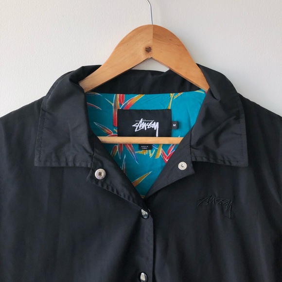 Stussy Vintage Black Short Sleeve Coaches Jacket - Picture 2 of 4